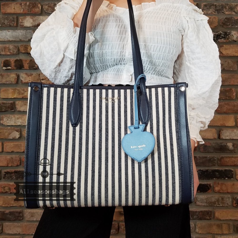 Kate Spade Market Stripe Blue Tote Multi Medium